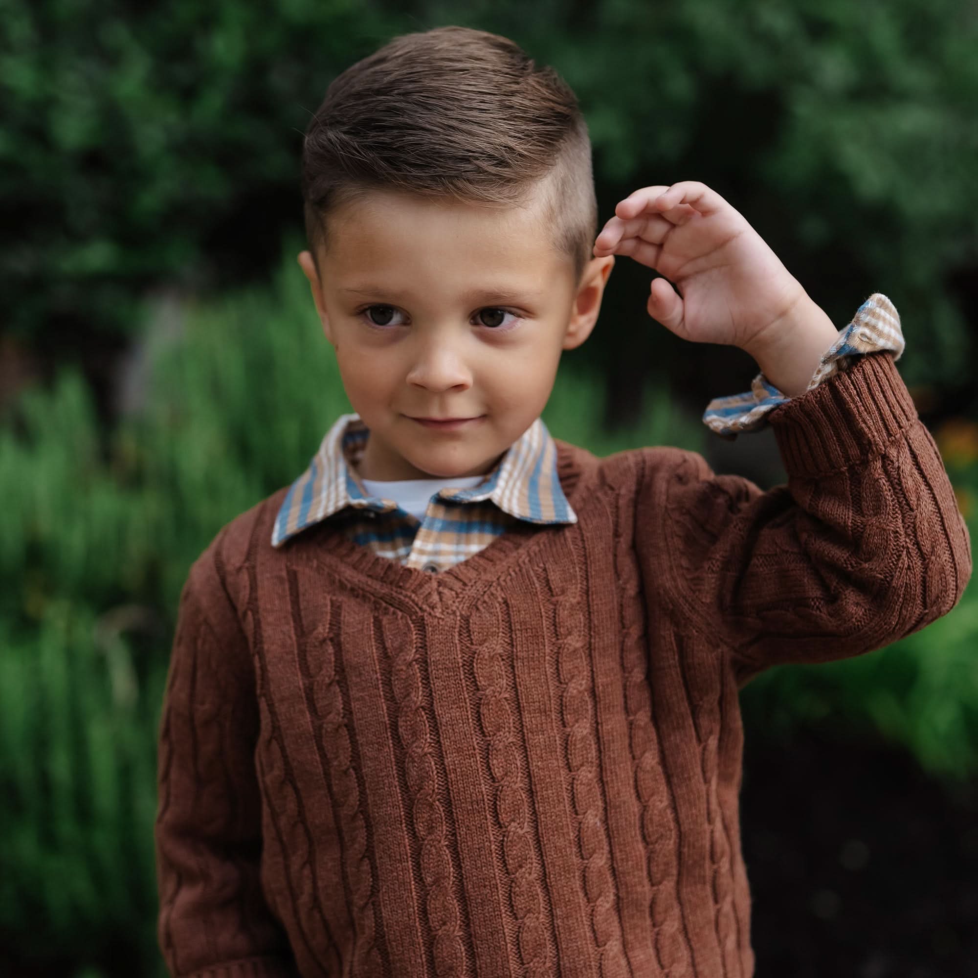 Organic Flannel Shirt With Elbow Patches - Baby