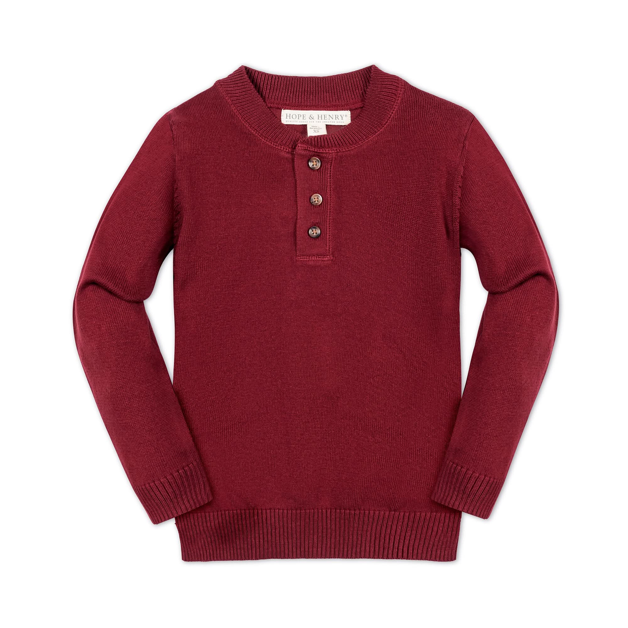 Organic Sweater Henley With Elbow Patches - Baby