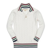 Organic Mock Neck Cable Sweater