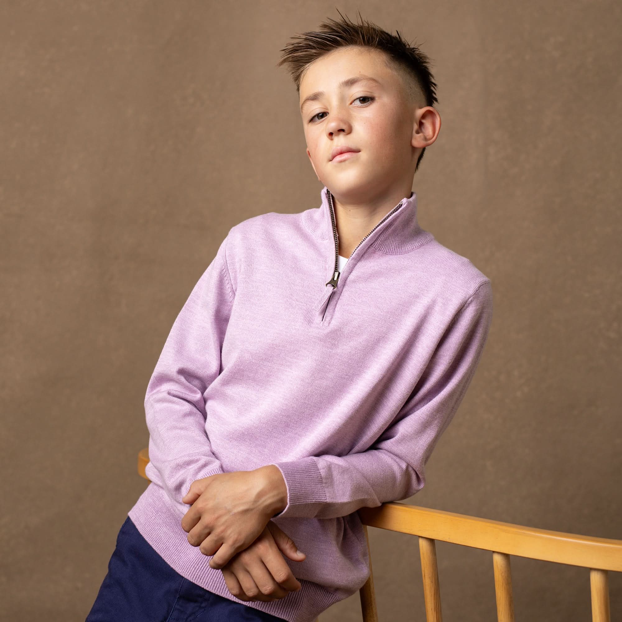 Organic Fine Gauge Half Zip Sweater - Baby