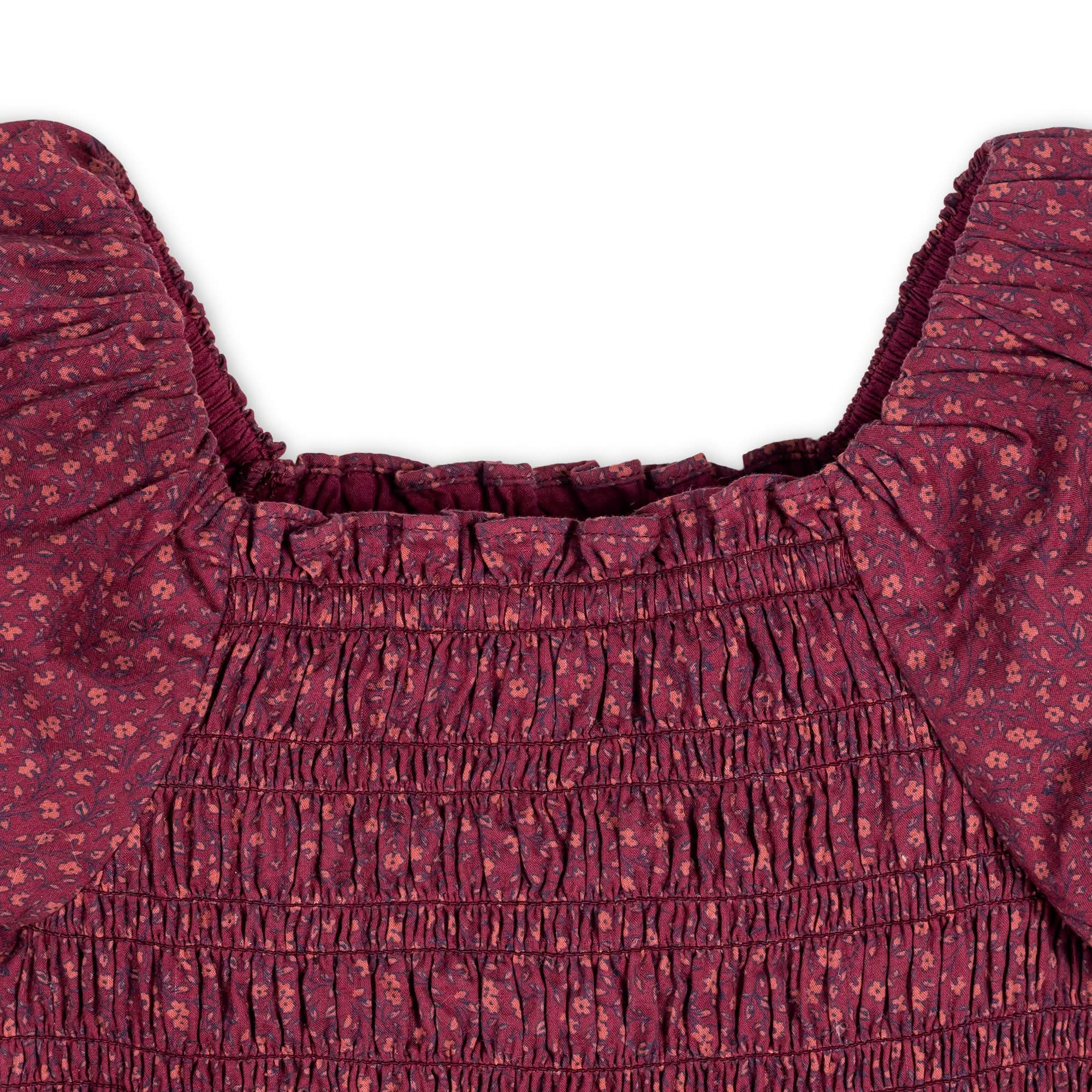 Organic Smocked Bubble Sleeve Dress