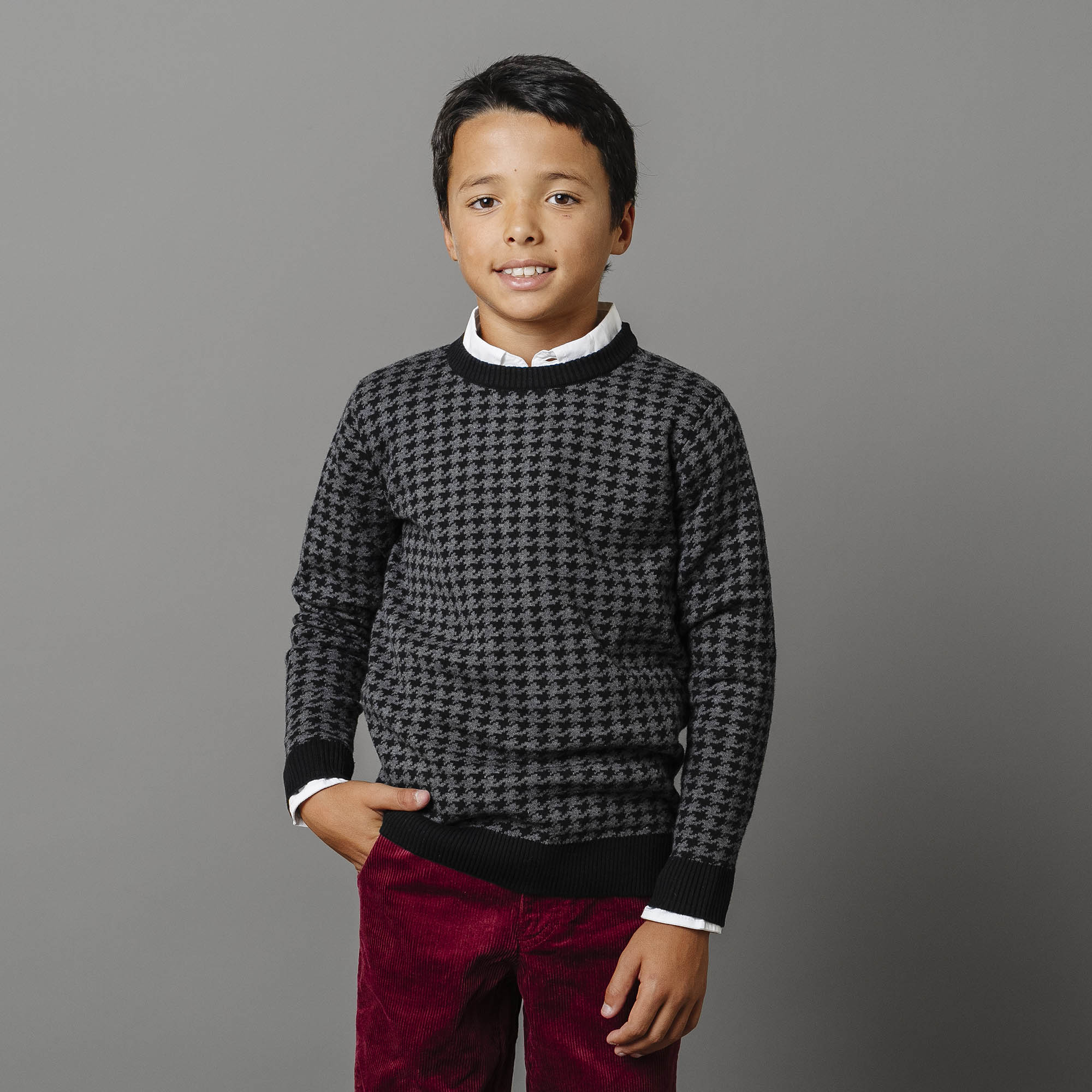 Organic Intarsia Crew Neck Sweater - Baby