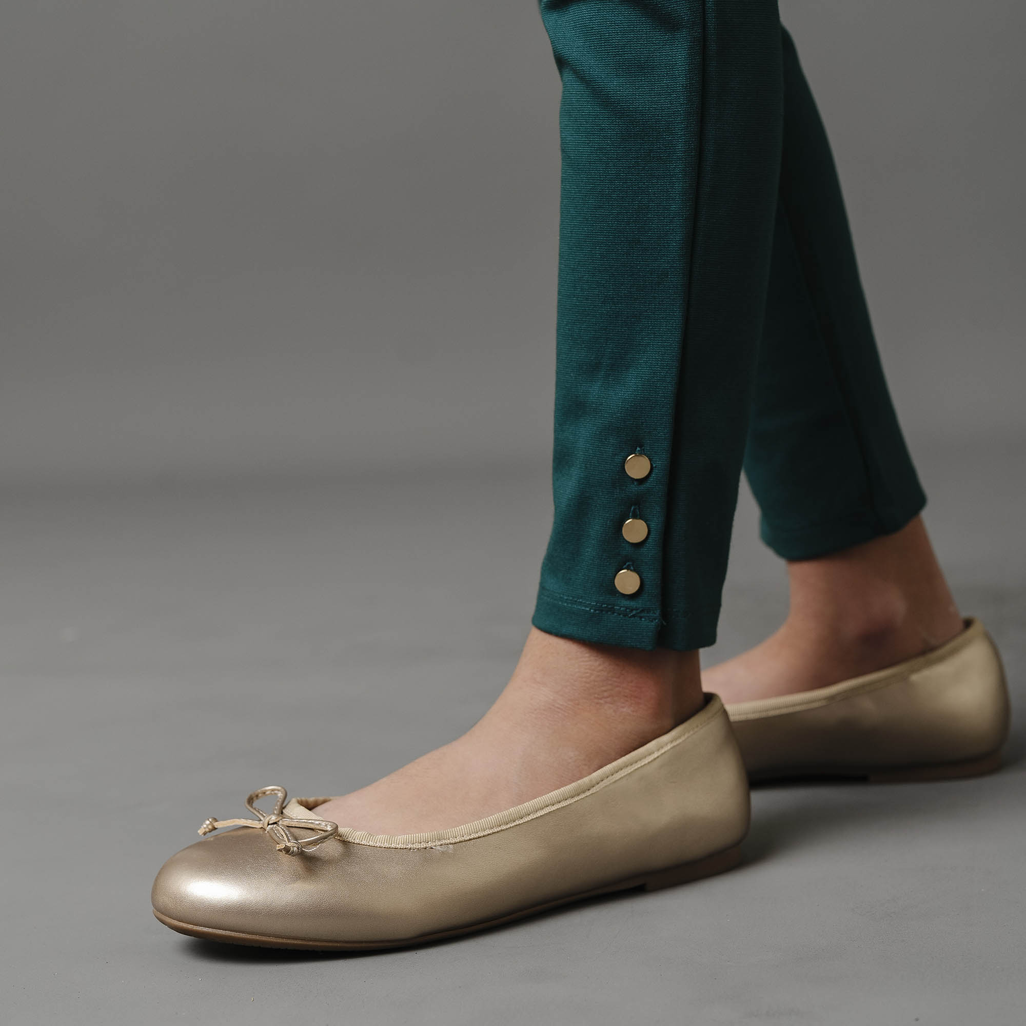 Button Cuff Ponte Pant - Baby