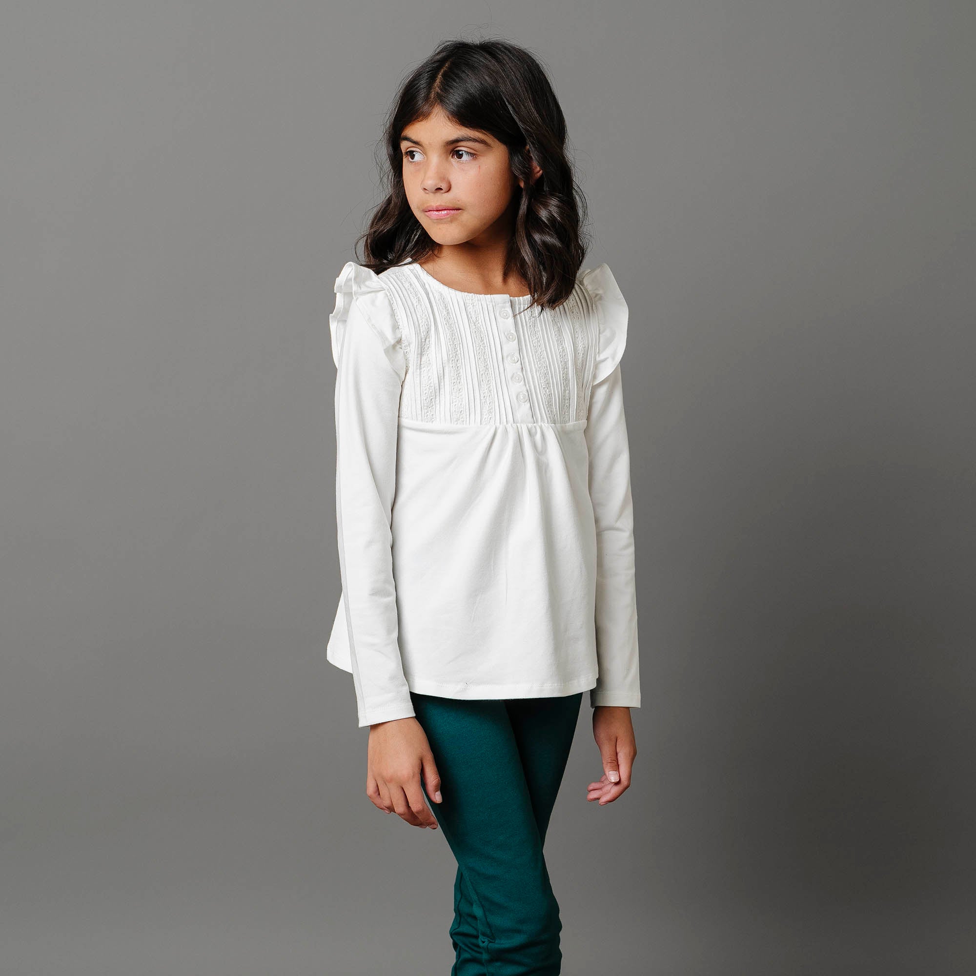 Organic Pintuck Flutter Knit Top - Baby