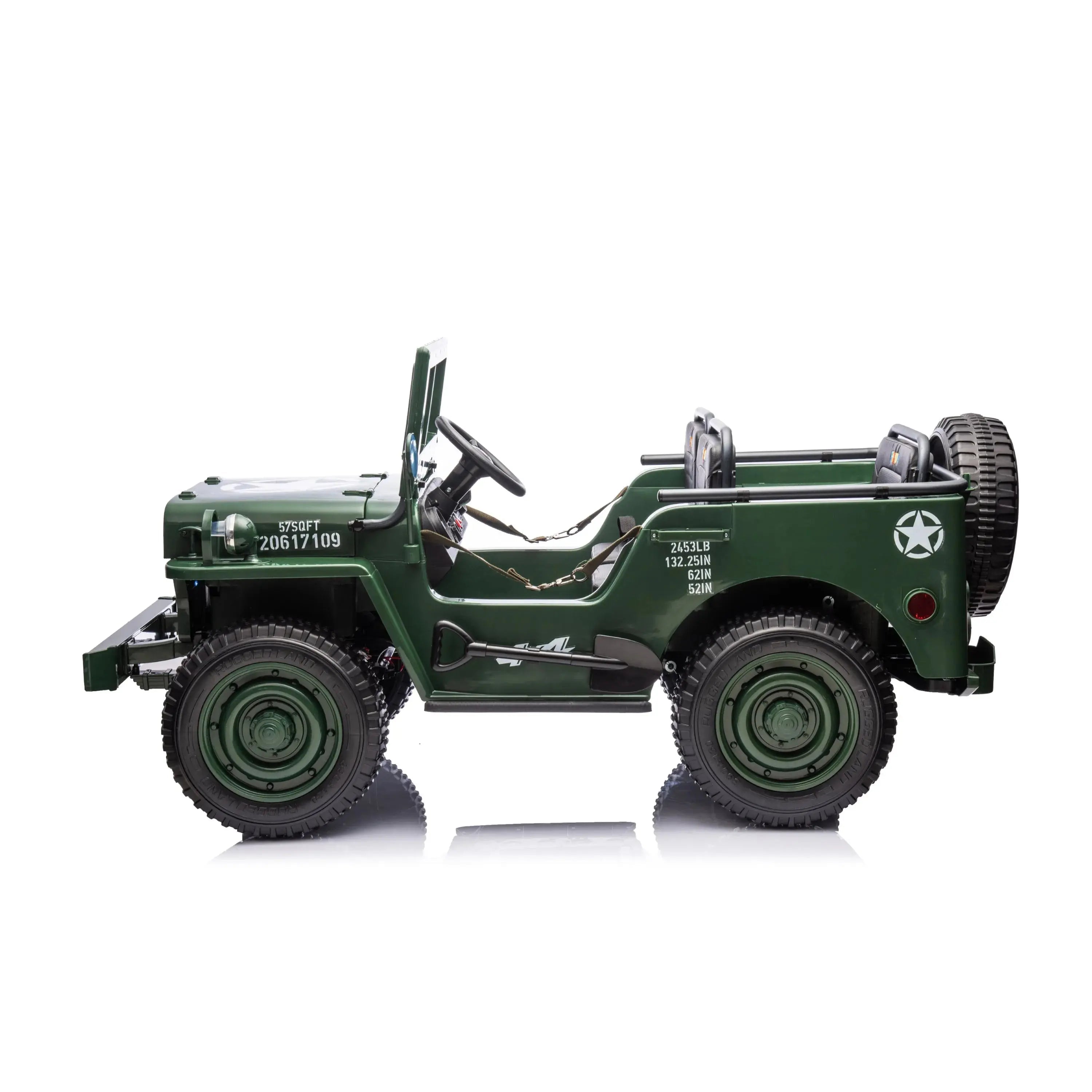 24v Freddo Military Willy Truck 3 Seater Electric Ride On