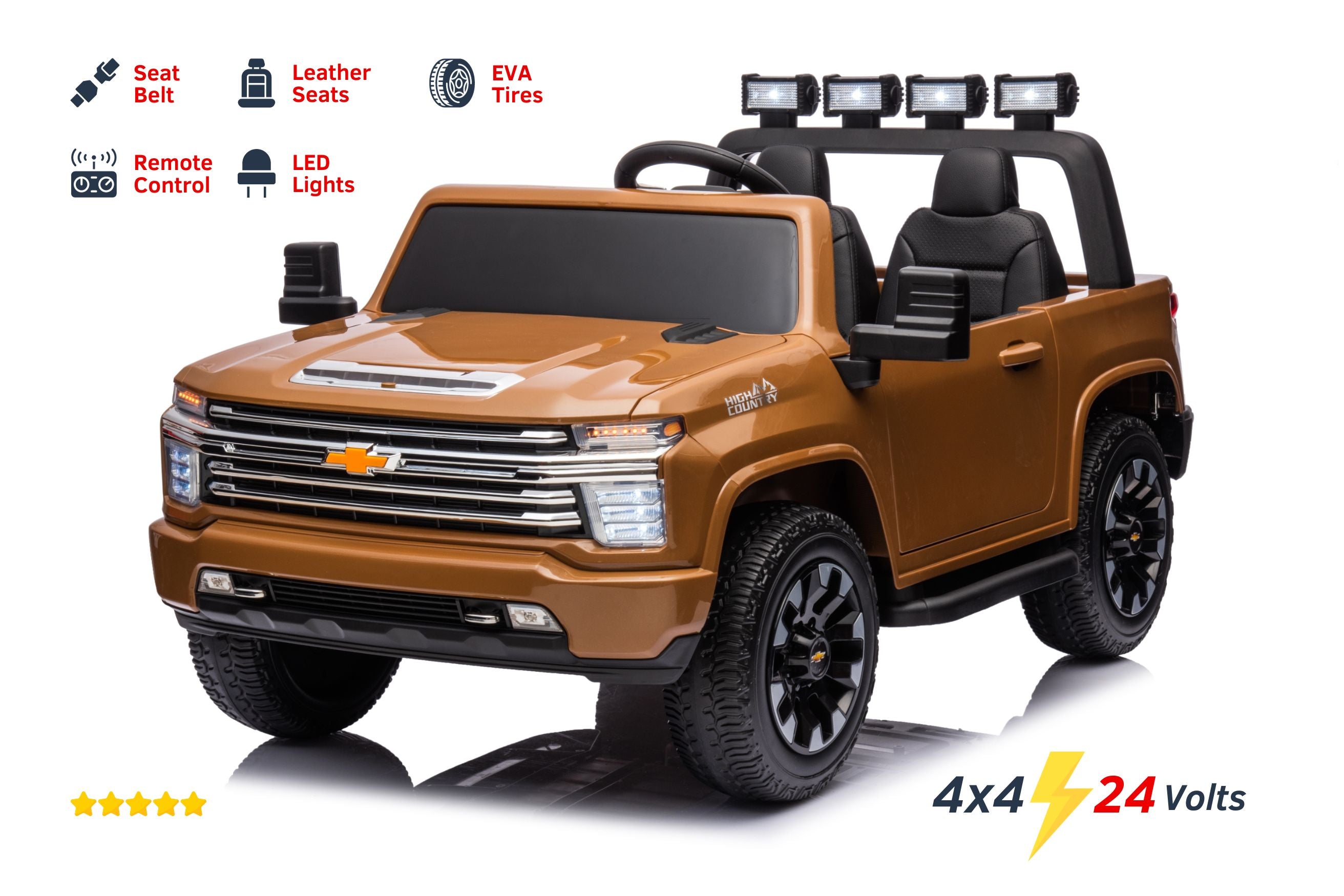 24V 4x4 Chevrolet Silverado 2 Seater Ride on Truck