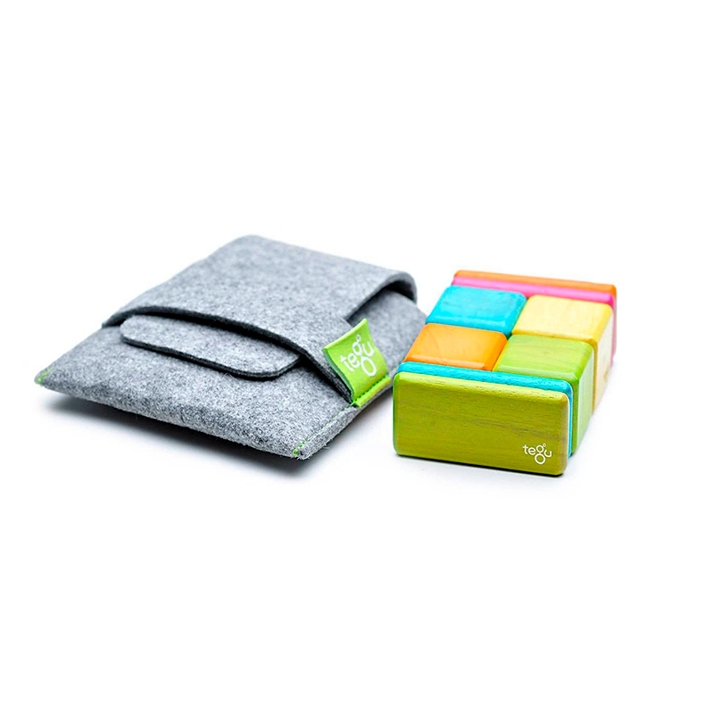 Original Pocket Pouch <br>magnetic Wooden Blocks <br>8 Pieces