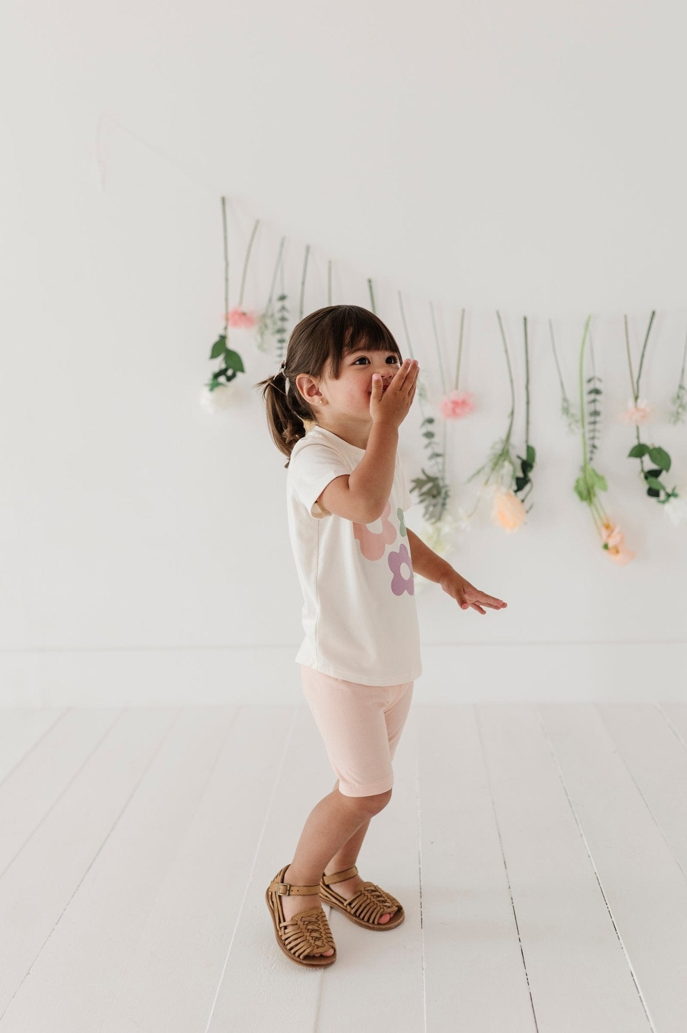 Girls Biker Shorts In Peachy Blush