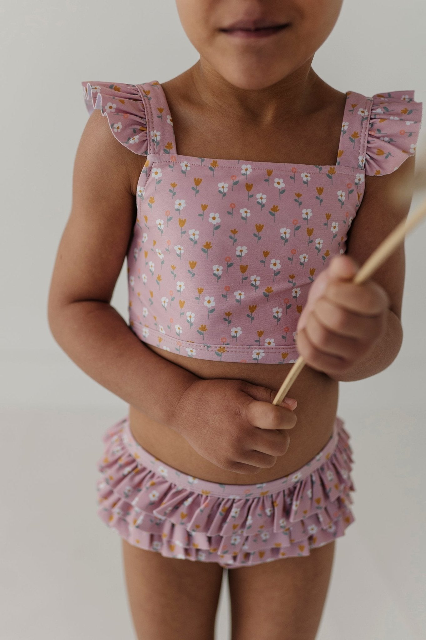 Girls Two-piece Swimsuit In Mini Daisy