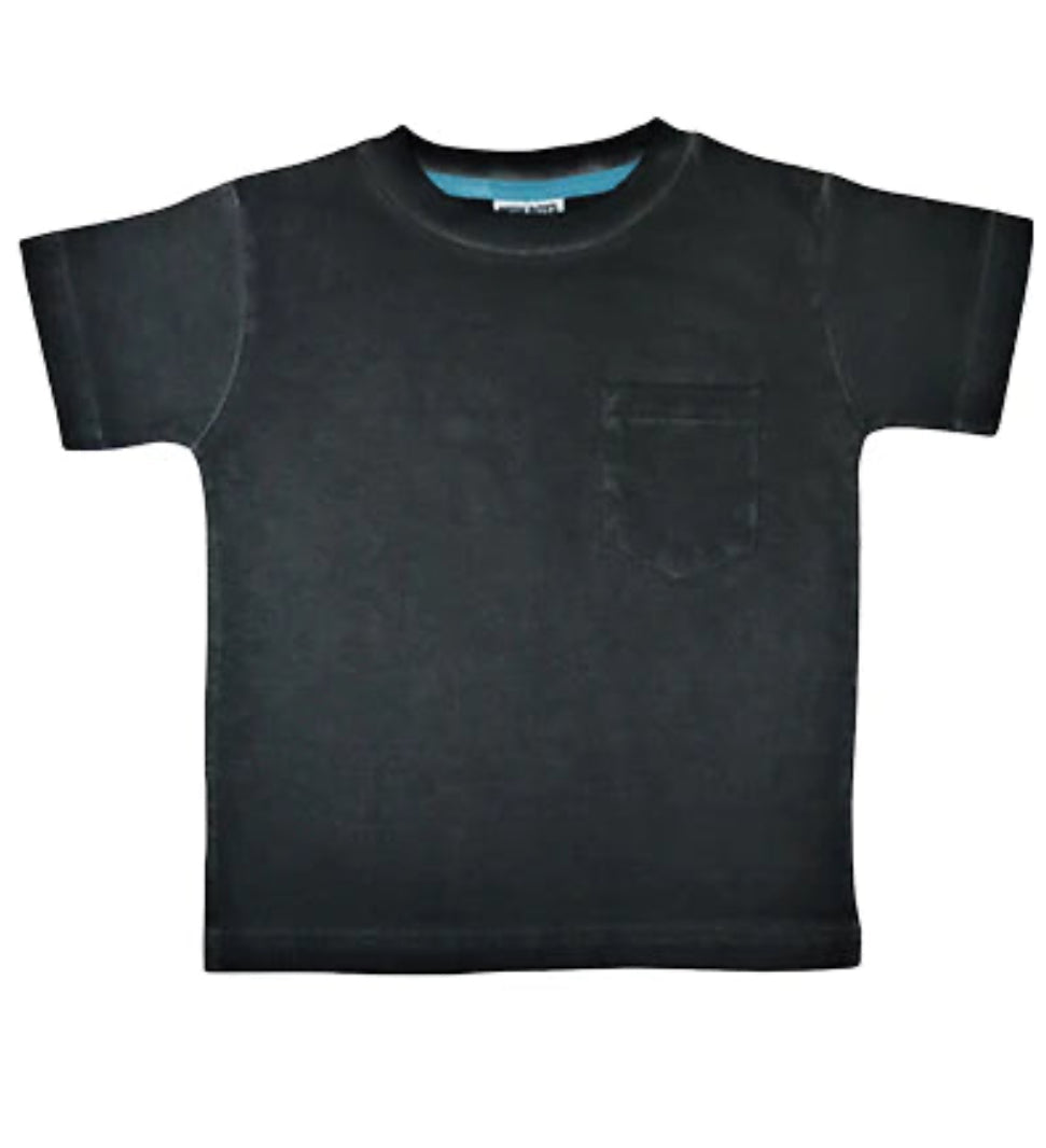 Kids Solid Enzyme Pocket Tee - Black