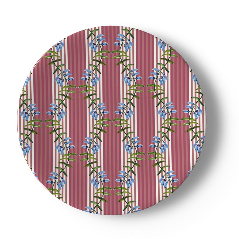 Set Of Holiday Nantucket Stripe China Plates (set Of 4 Or 8)