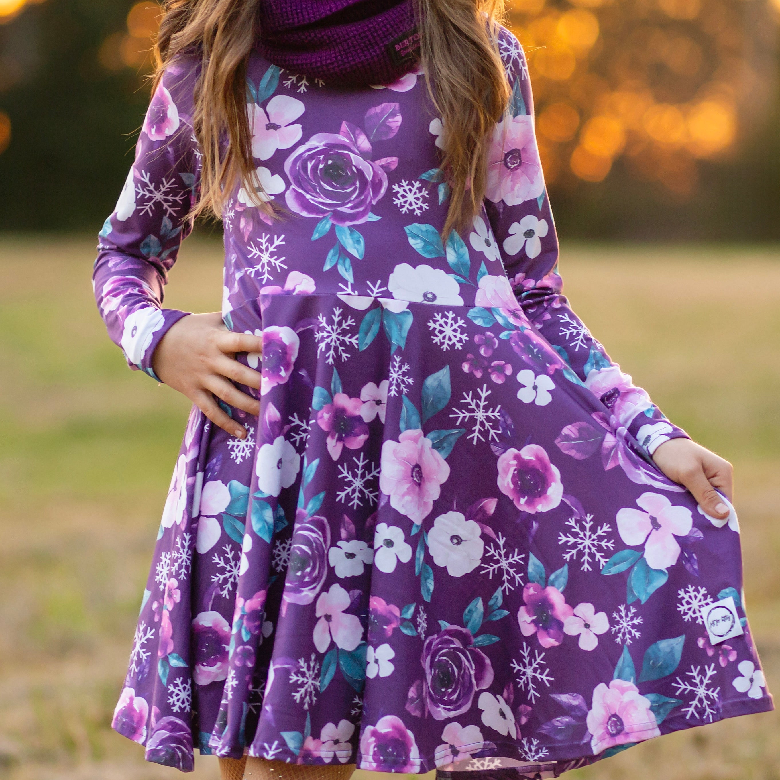 Purple Floral Snowflake