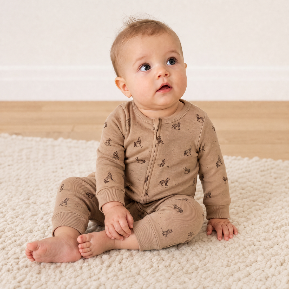 Organic 2-way Zip Romper - Woodland Fox