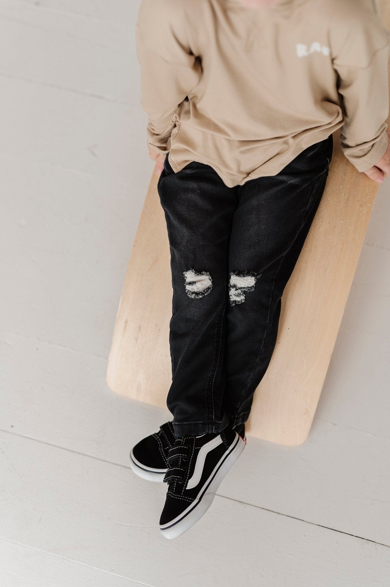 Boys Slim Denim Jeans In Black