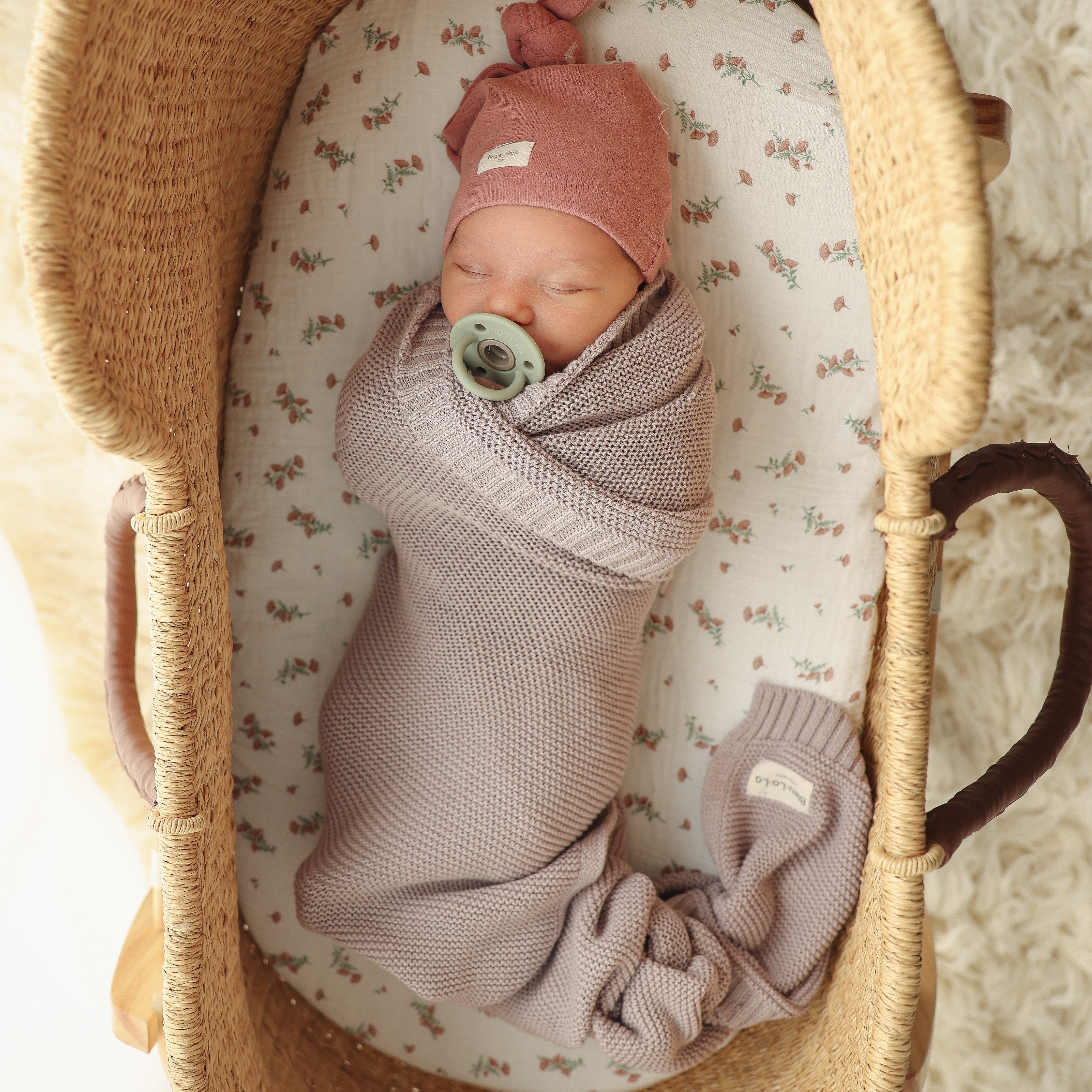 Organic Cotton Luxury Knit Baby Swaddle Blanket by Bleu La La