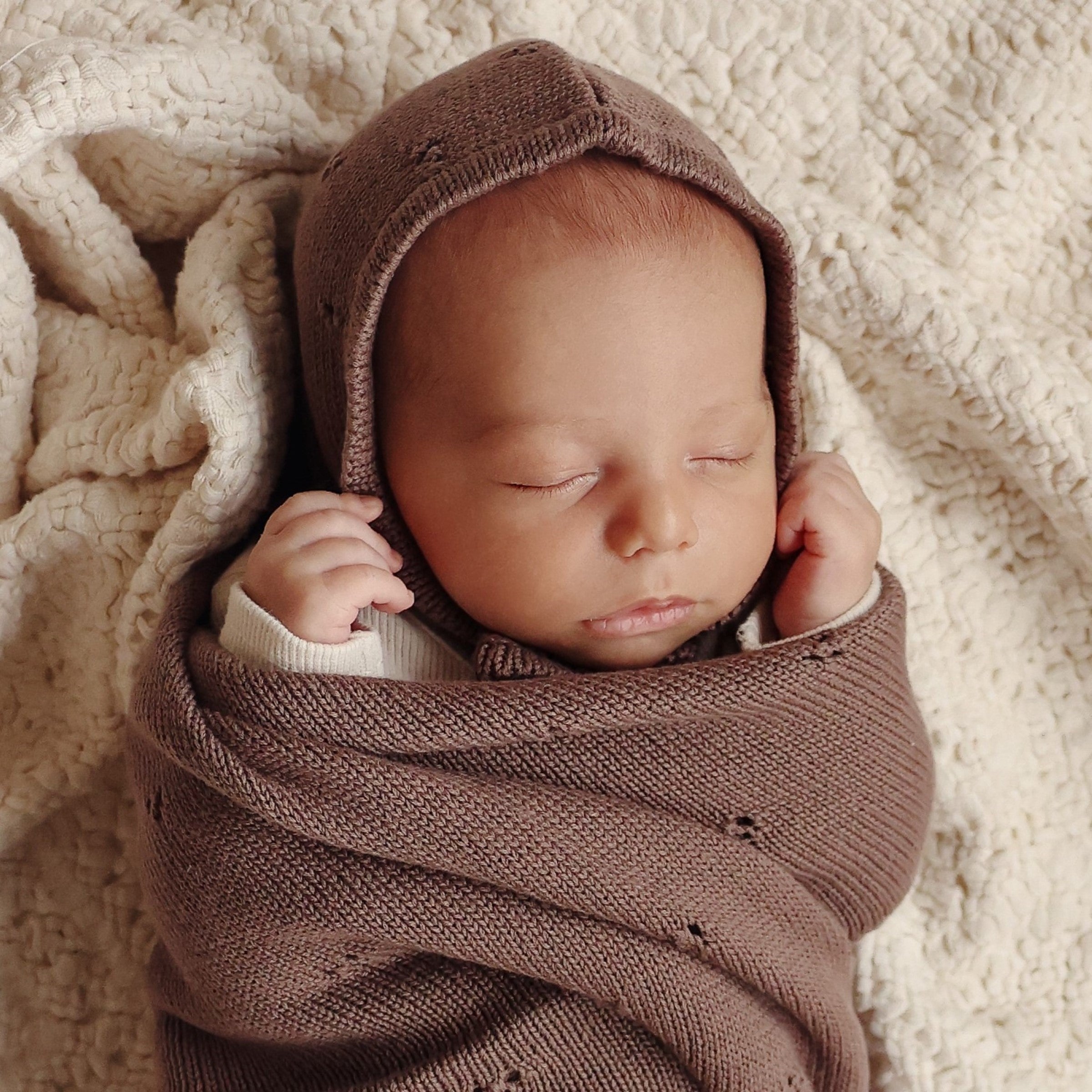 Organic Pointelle Knit Swaddle Blanket by Bleu La La