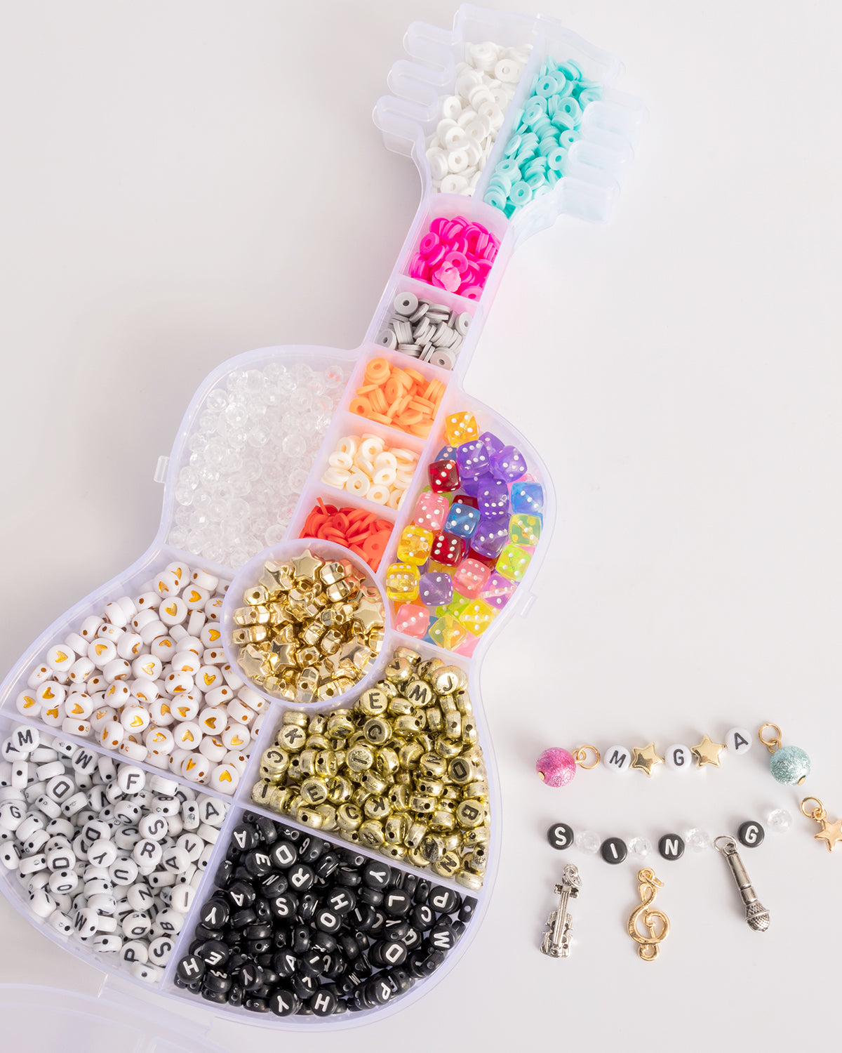 Guitar Shaped Diy Beaded Friendship Bracelet Bead Kit
