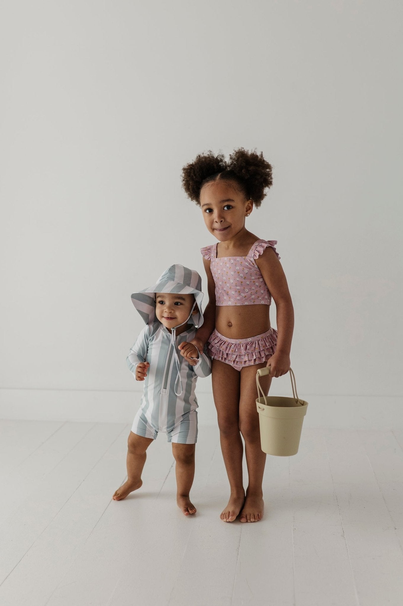Girls Two-piece Swimsuit In Mini Daisy