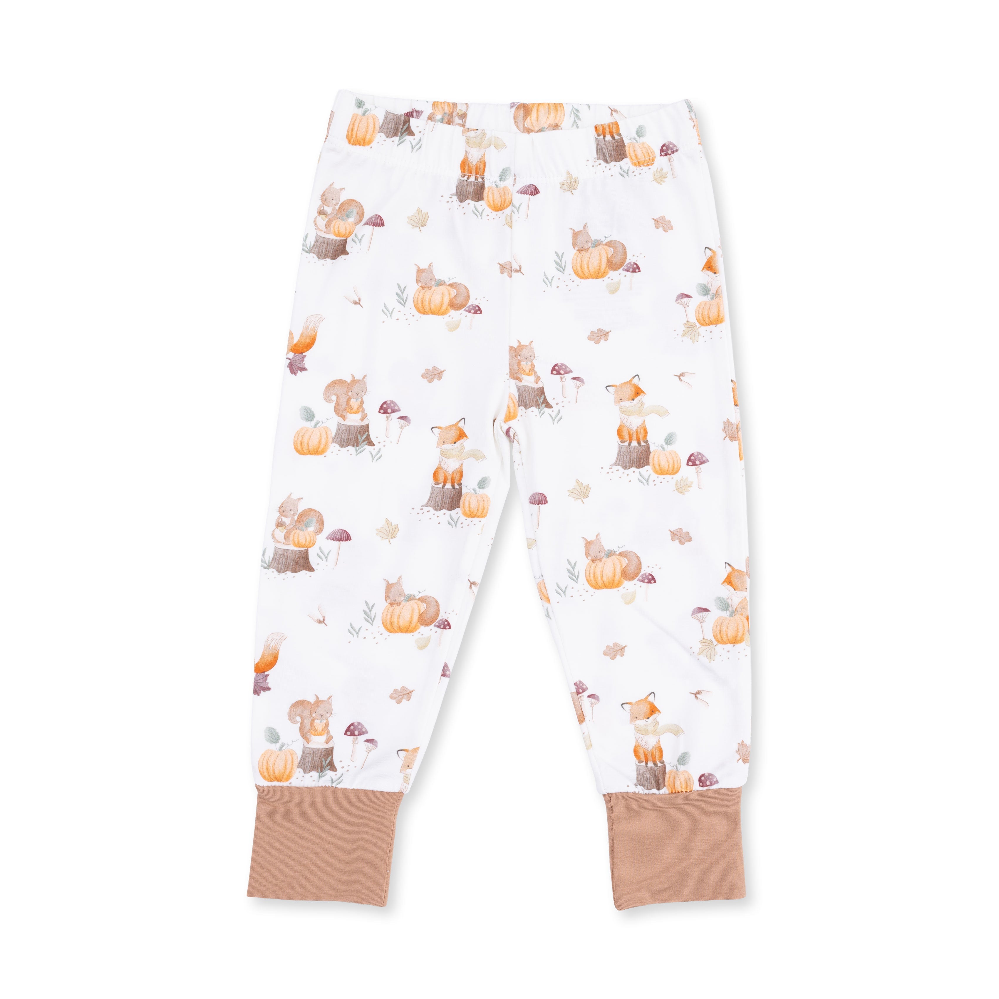 Woodland Animals With Pumpkins - Short Sleeve Loungewear Set