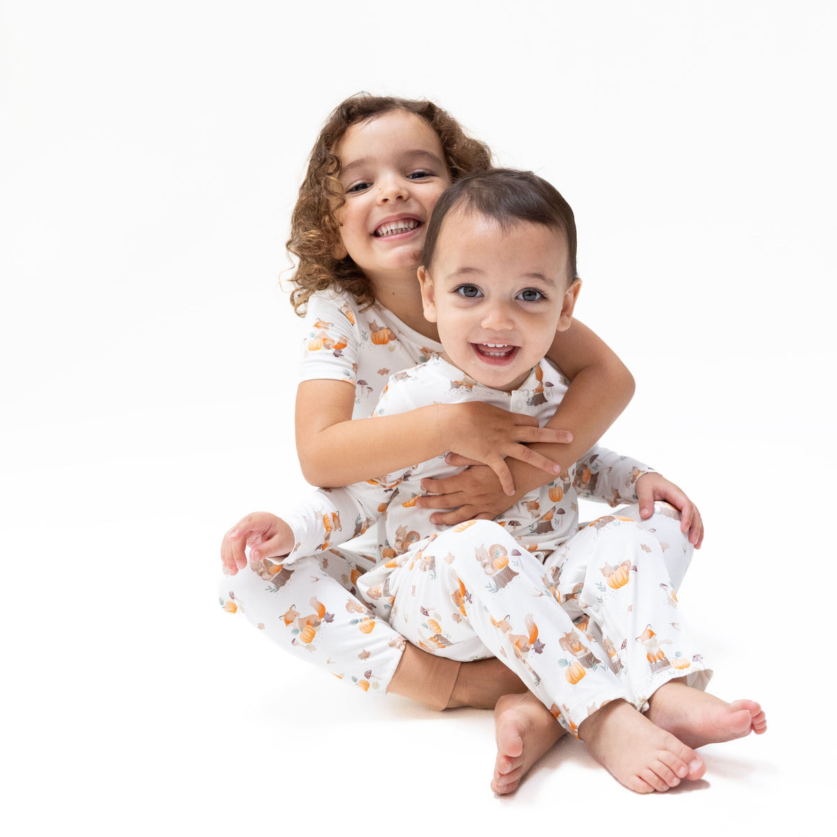 Woodland Animals With Pumpkins - Uni Romper