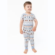 Football Stripe - Short Sleeve Loungewear Set