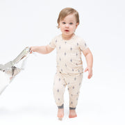 Lightning Bolt Viscose - Short Sleeve Loungewear Set