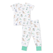 Country Club Dogs Neutral - Short Sleeve Loungewear Set