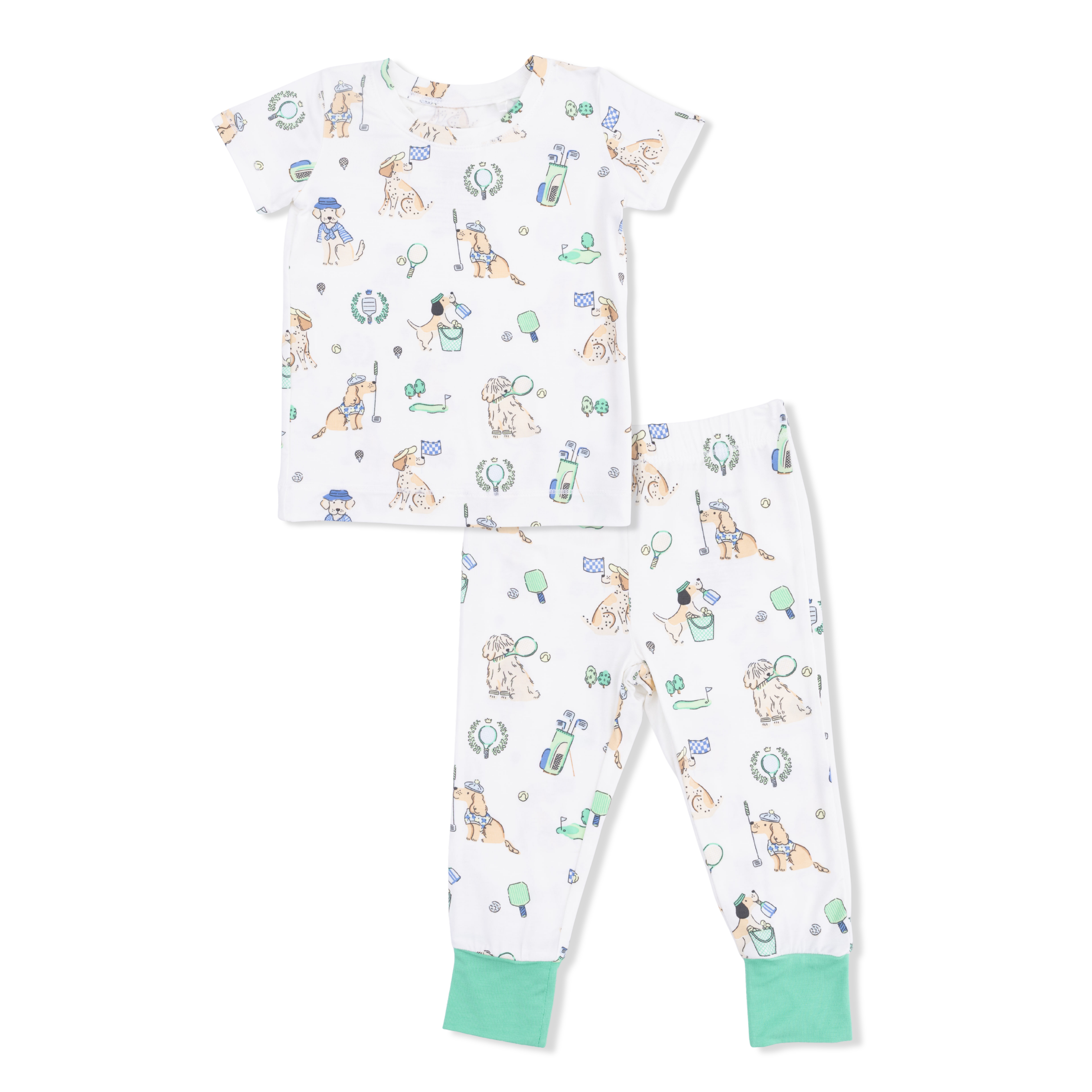 Country Club Dogs Neutral - Short Sleeve Loungewear Set