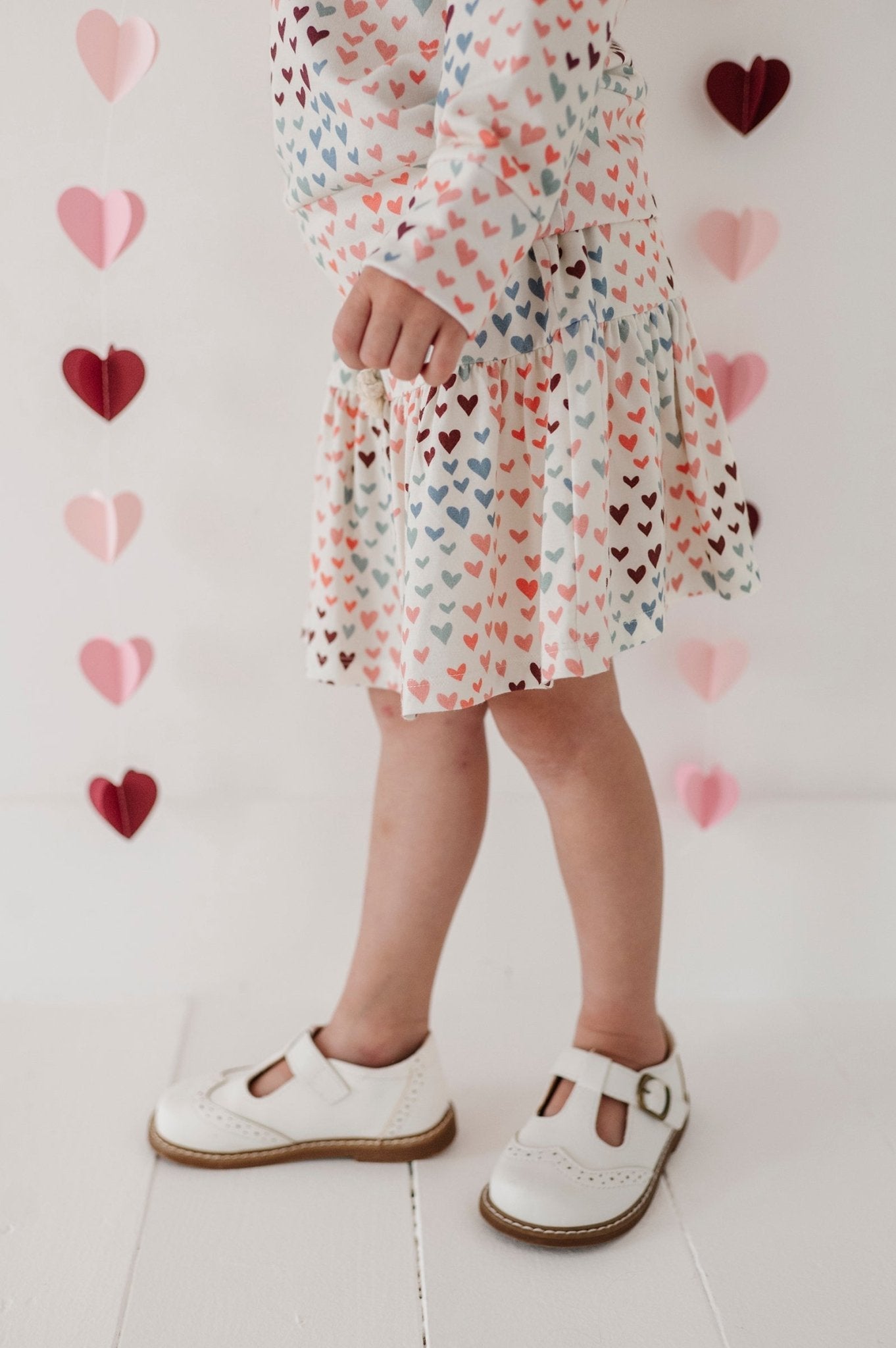 Girls Skort In Rainbow Hearts