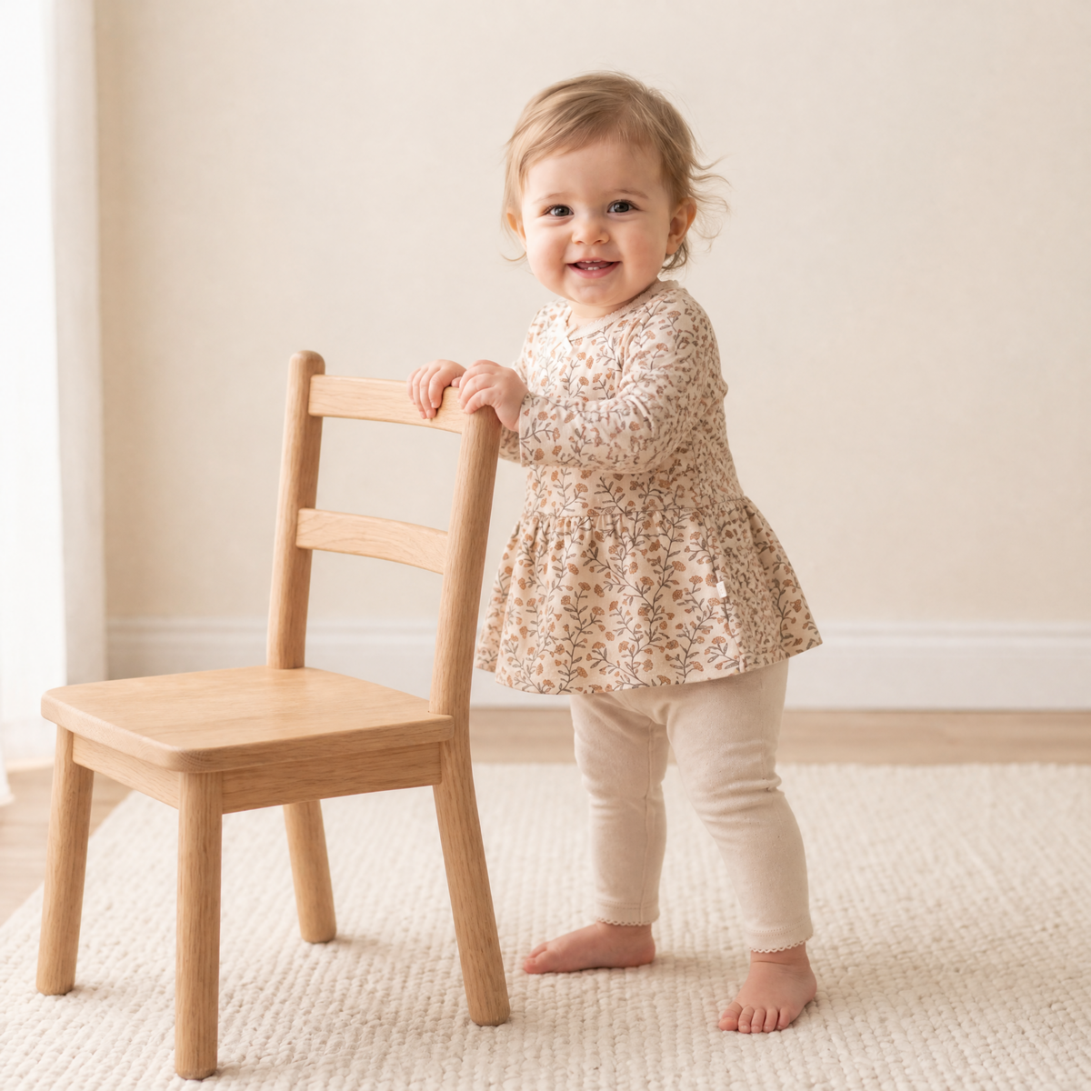 Organic Bodysuit Dress & Leggings Set - Rustbloom