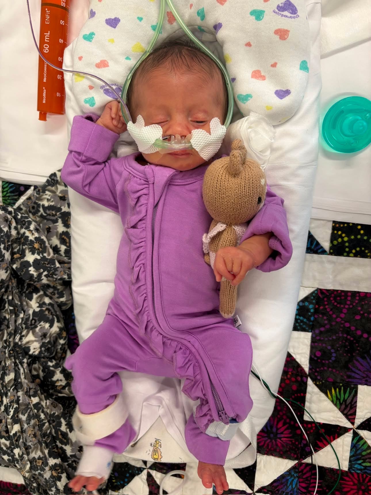 Luxie Lavender Ruffled Zipper Baby Romper