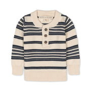 Organic Sweater Henley With Elbow Patches