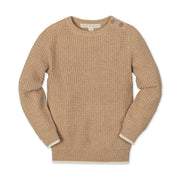 Organic Crewneck Sweater With Buttons