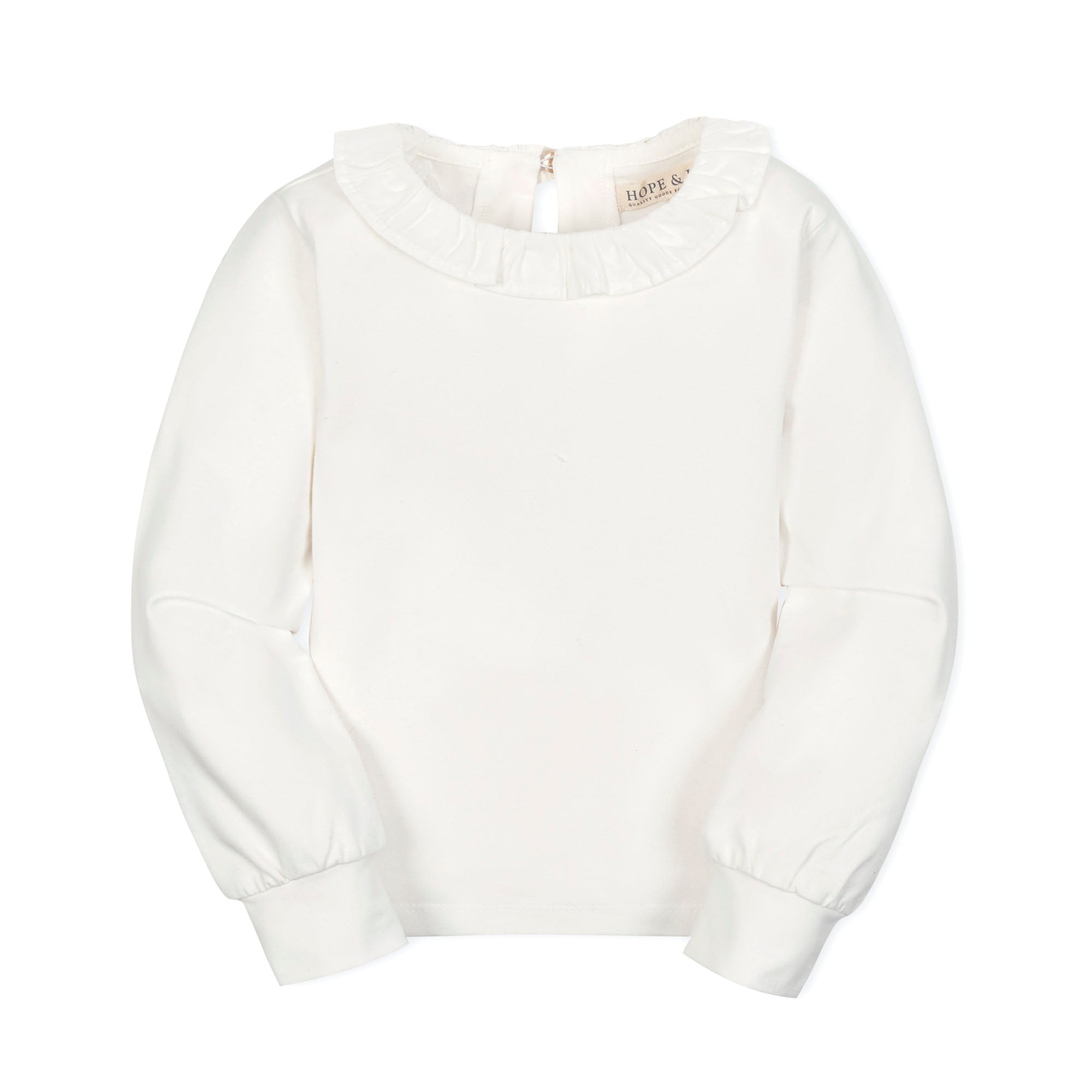 Organic Ruffle Collar Knit Top