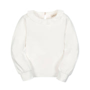 Organic Ruffle Collar Knit Top