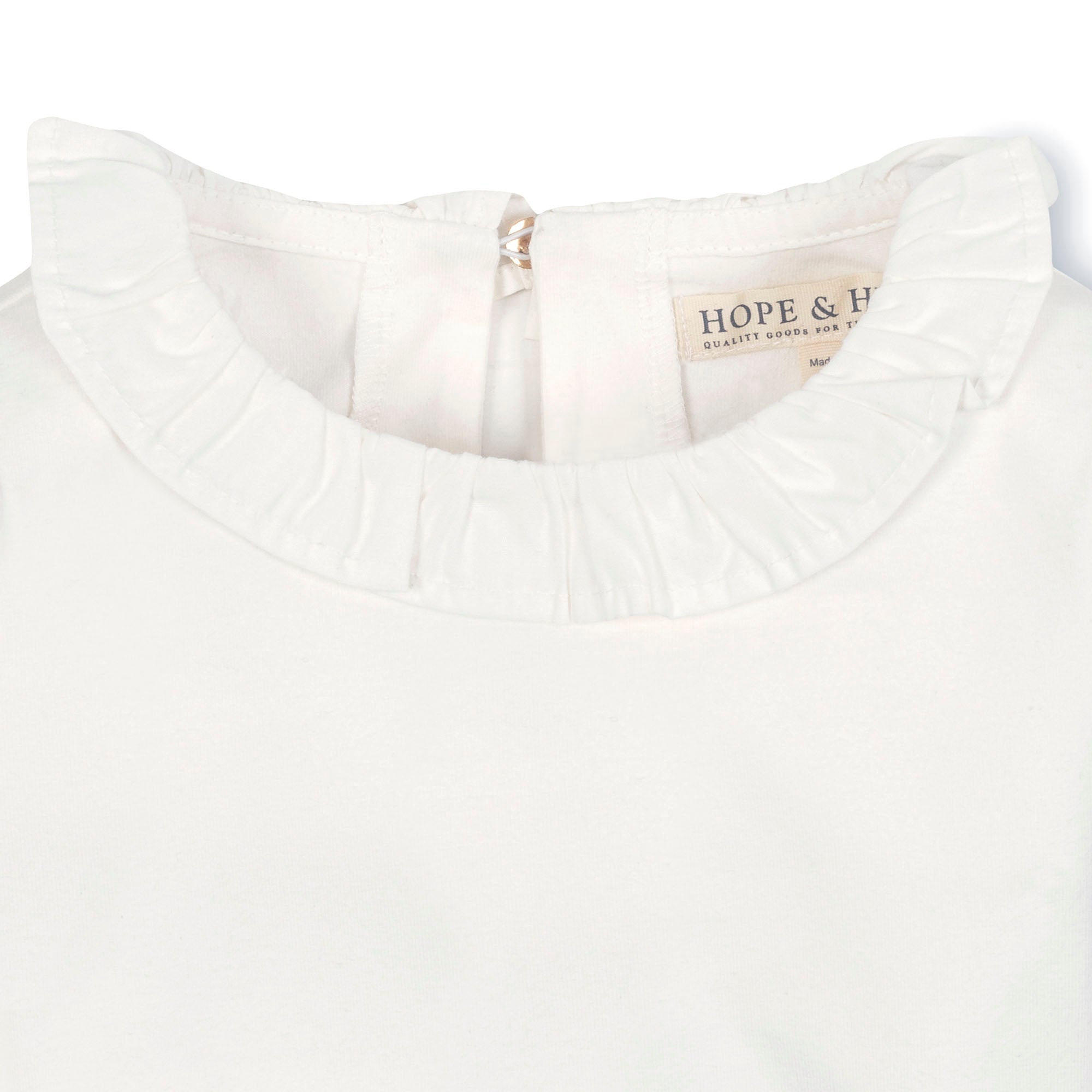 Organic Ruffle Collar Knit Top