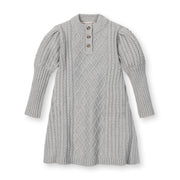 Organic Mock Neck Button Placket Sweater Dress
