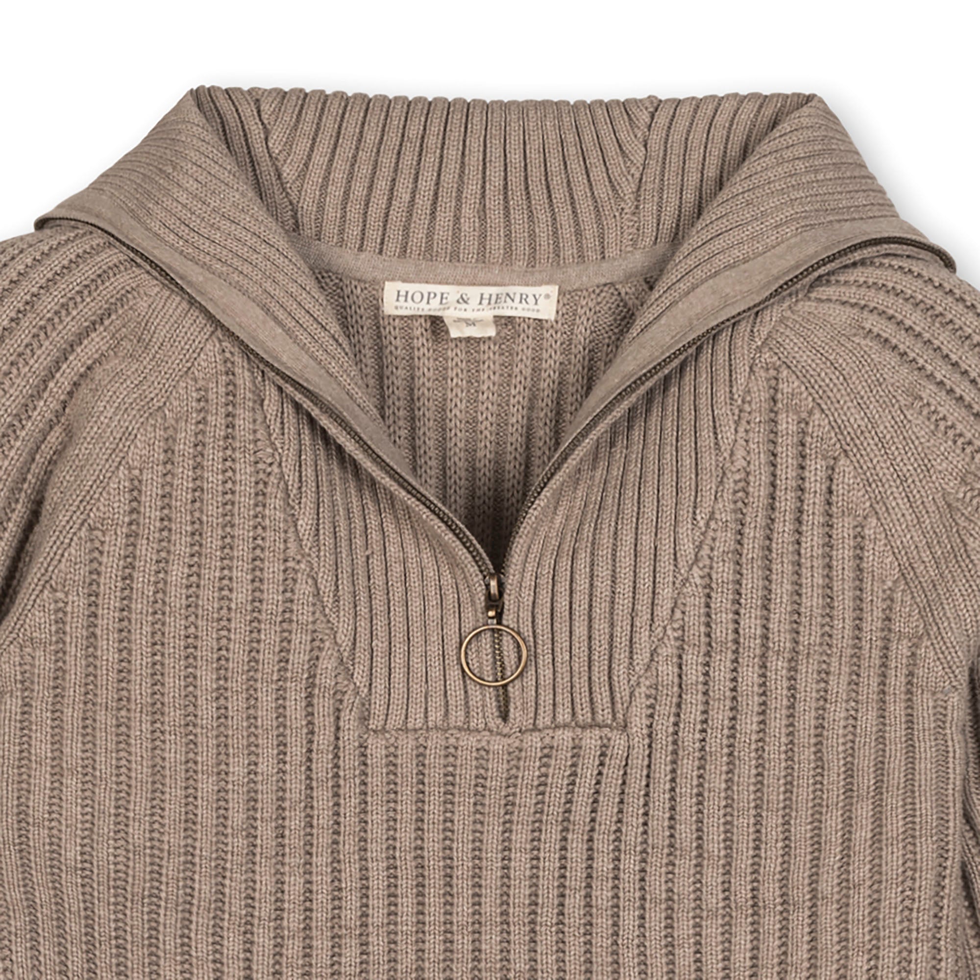 Organic Raglan Half Zip Sweater