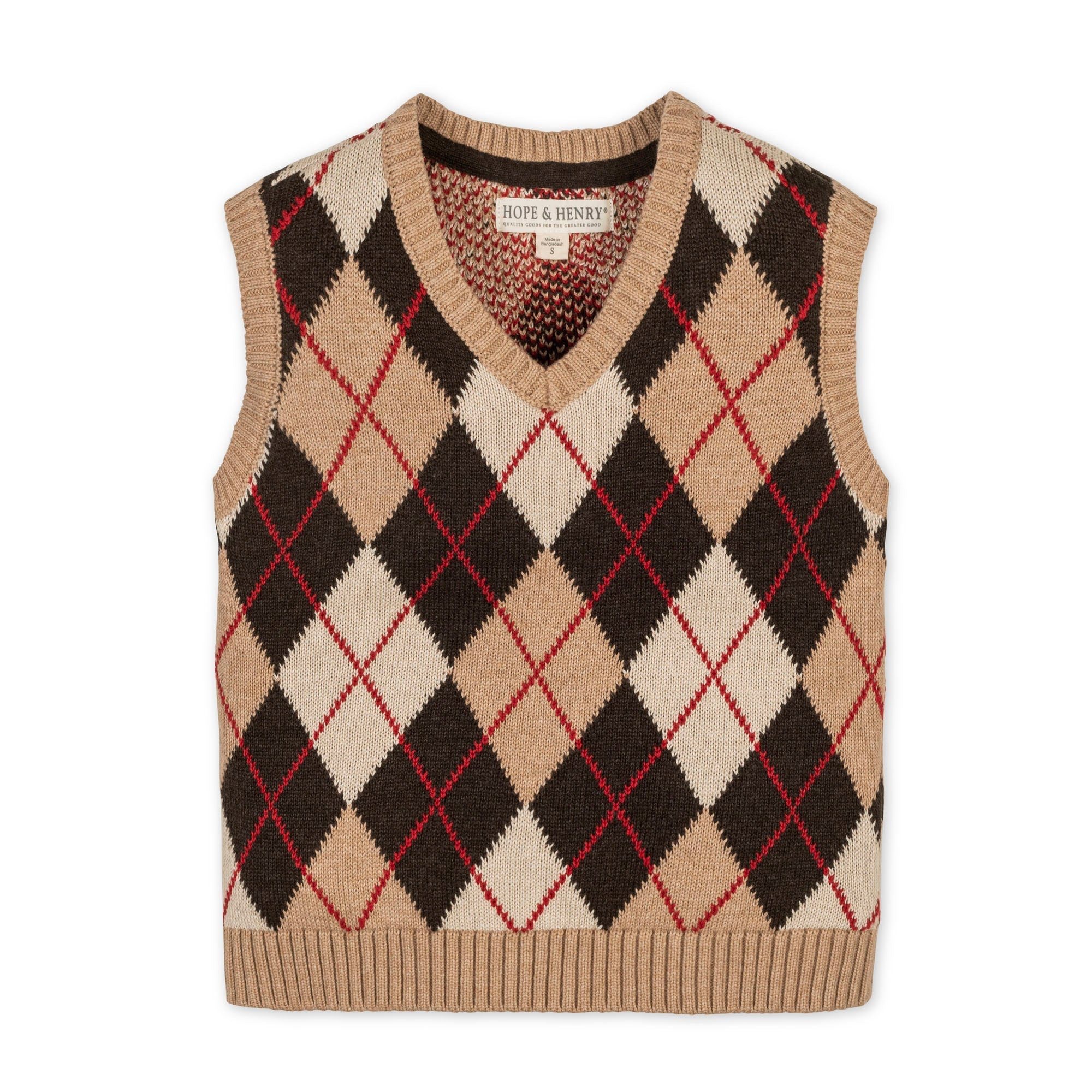 Organic Argyle Sweater Vest