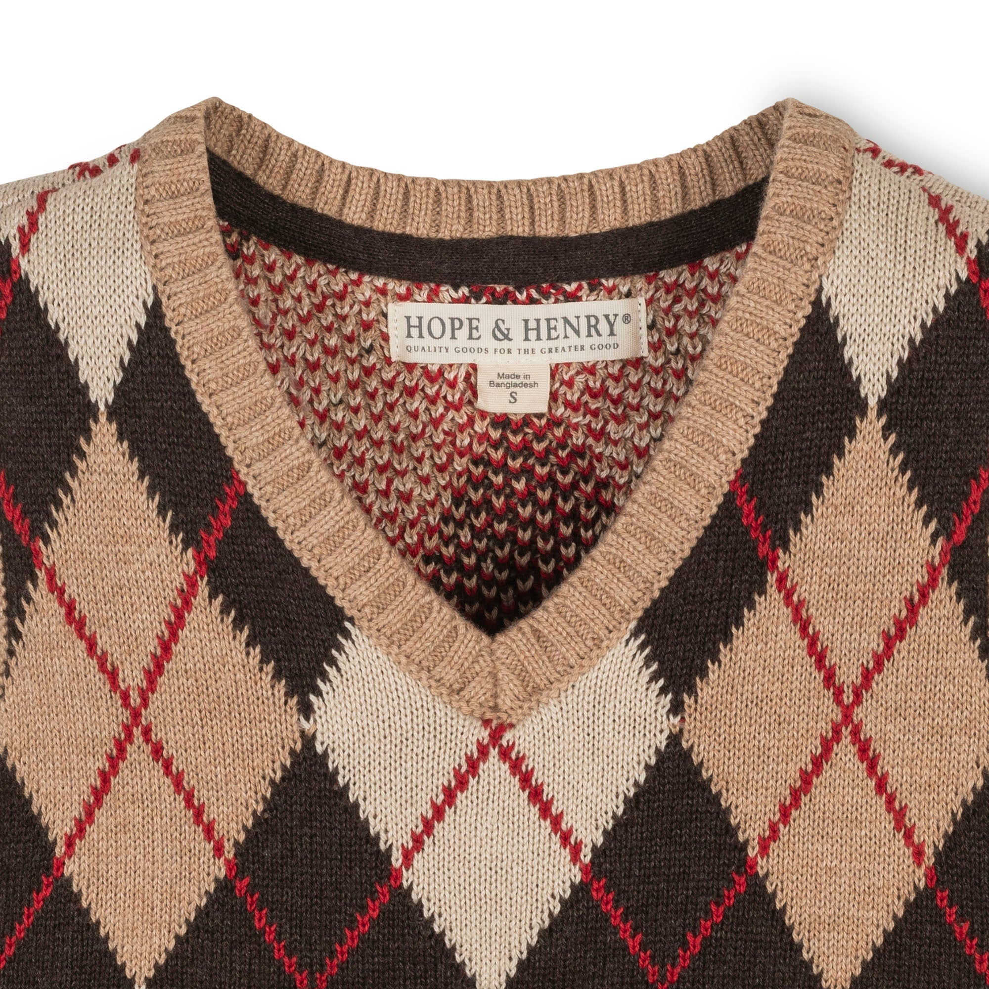 Organic Argyle Sweater Vest