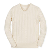 Organic V-neck Cable Sweater