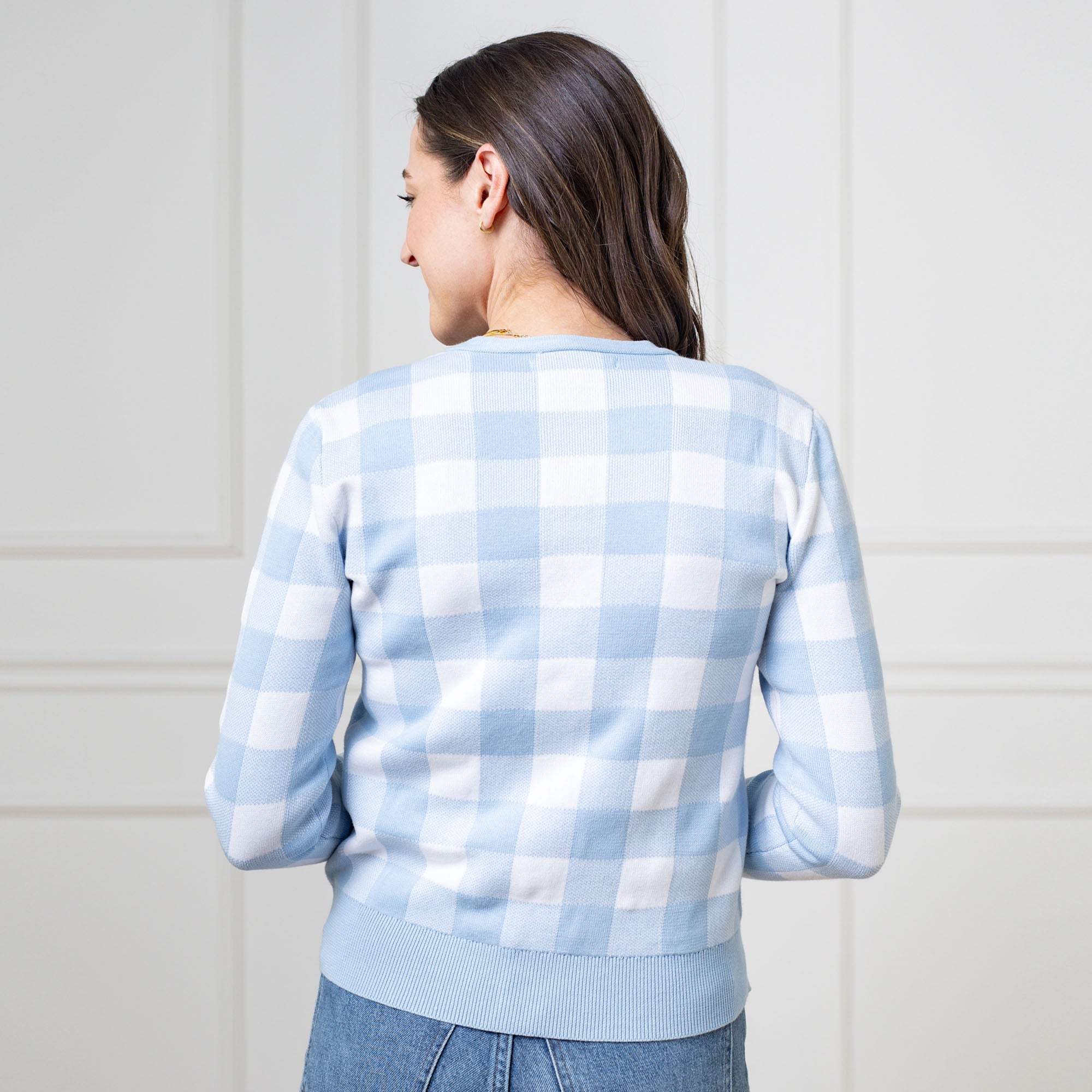 Organic Intarsia Sweater Cardigan