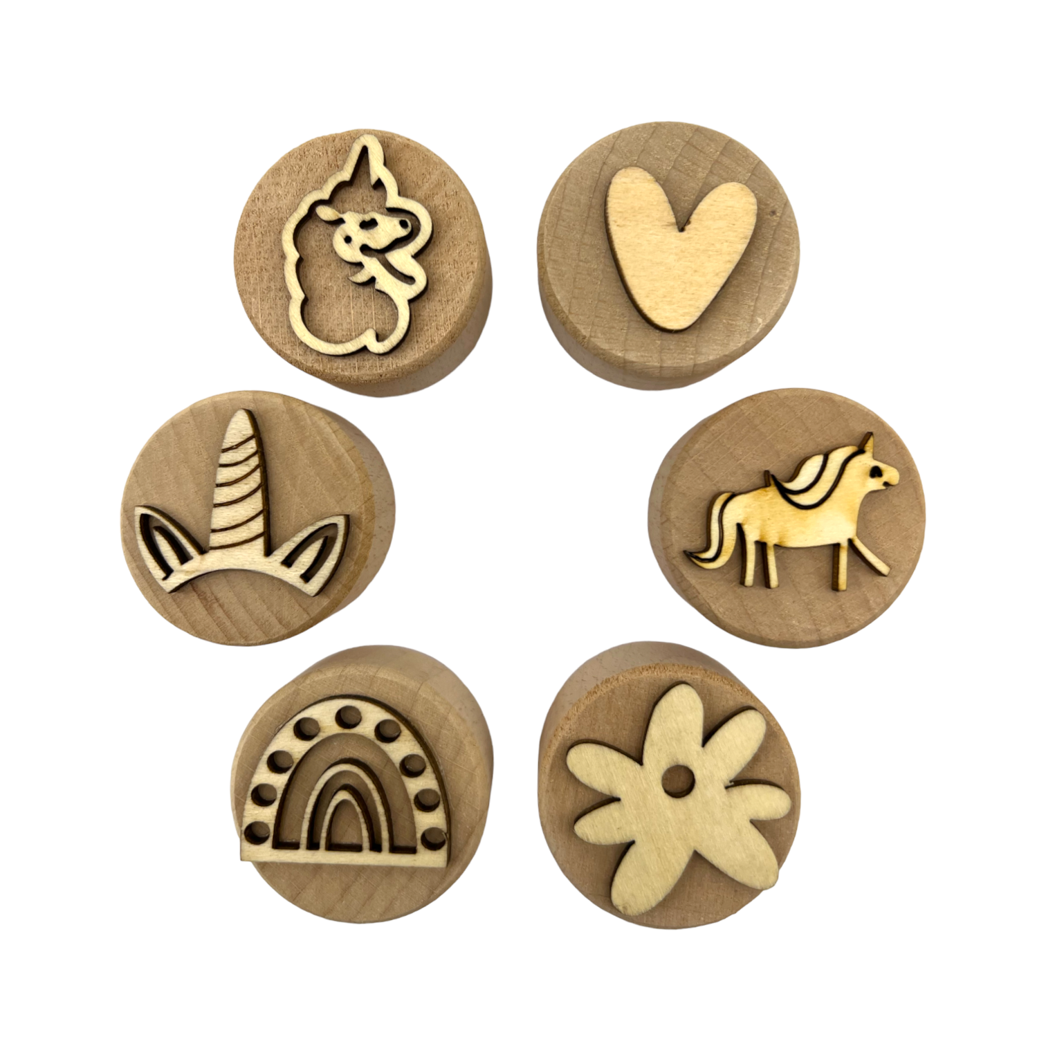 **pre-order (ships In 3-4 Weeks)**wooden Playdough Stampers Set