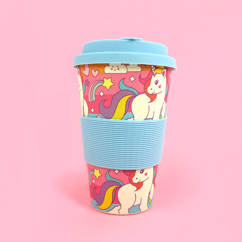 Eco-friendly Reusable Plant Fiber Travel Mug With Unicorn Design