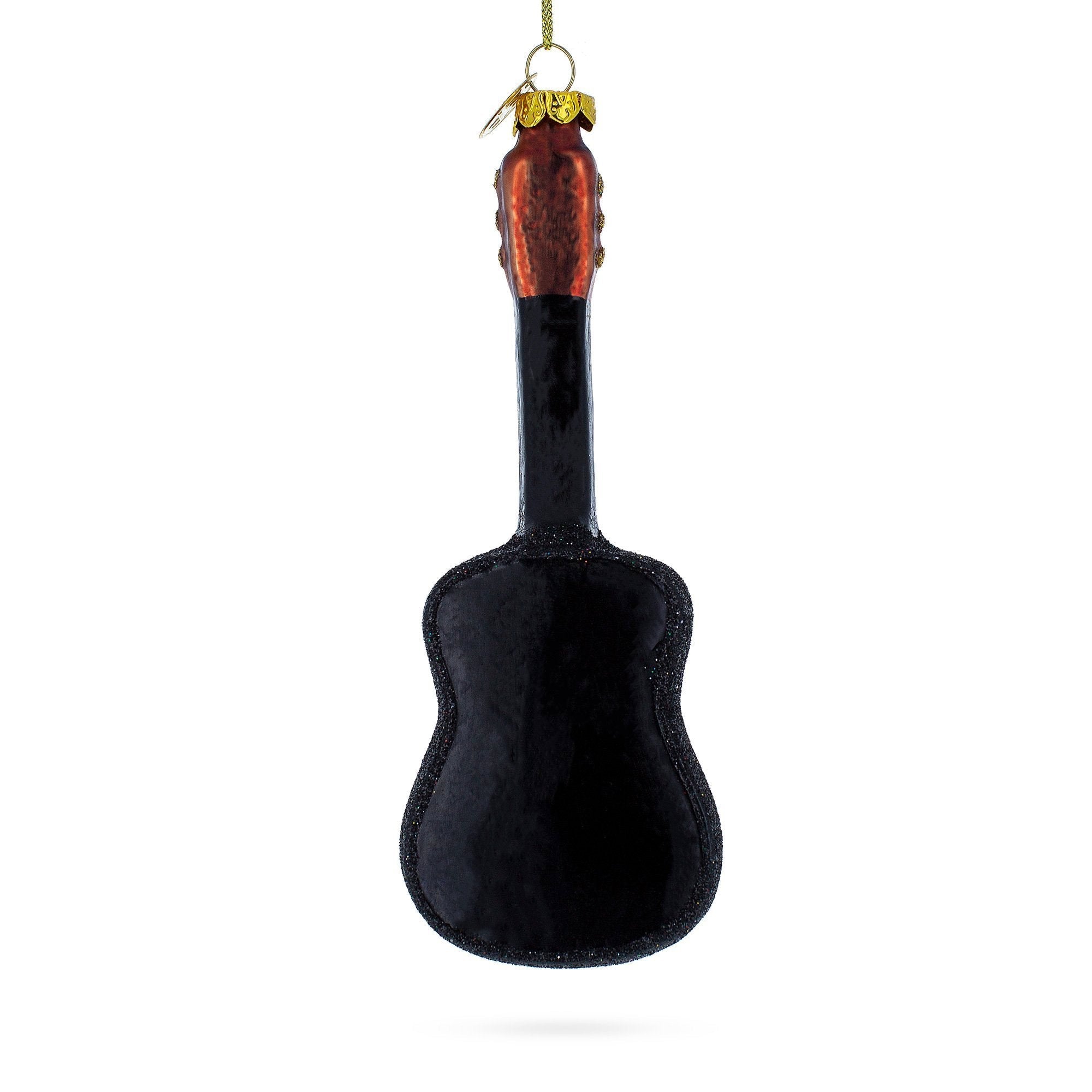 Rocking' Glittered Guitar - Blown Glass Christmas Ornament