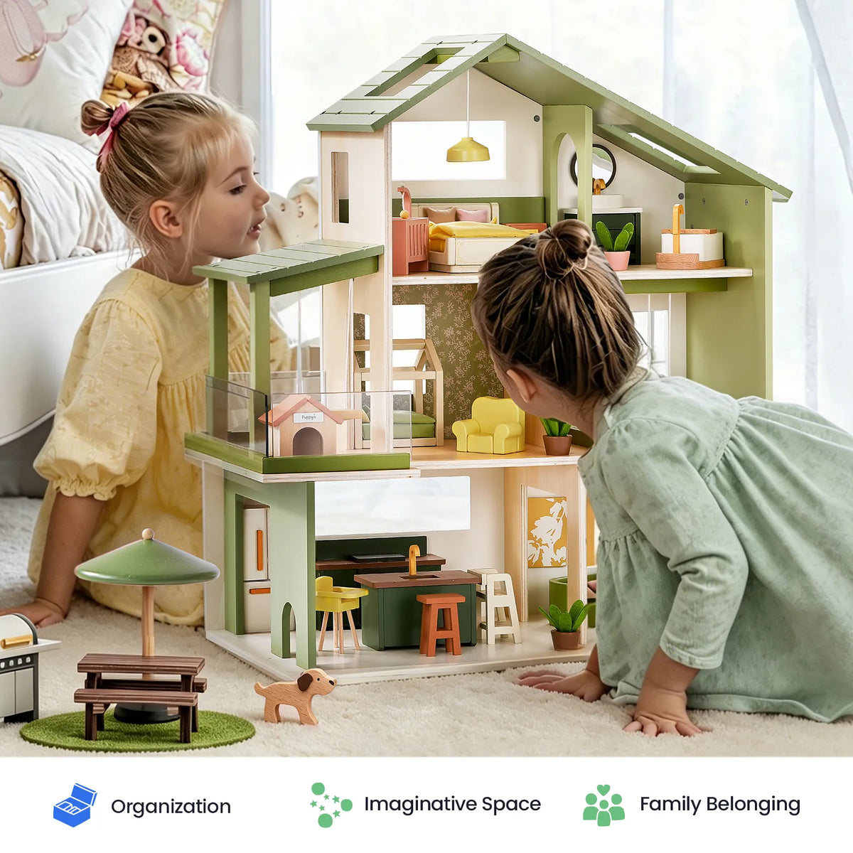 ® Sweetwood Edge Dollhouse - Green & Pink