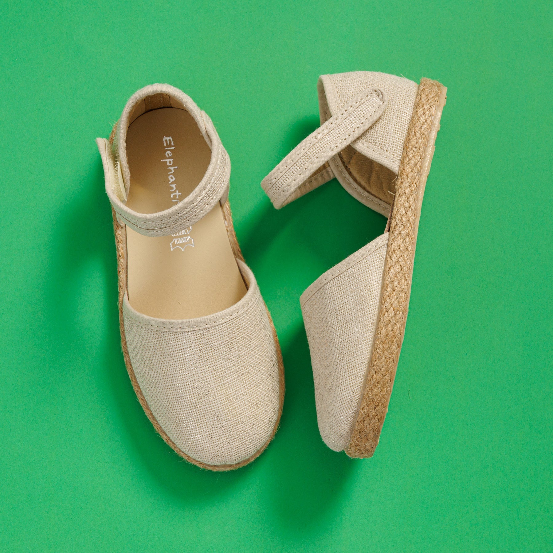 Linen Classic Espadrille Metallic White
