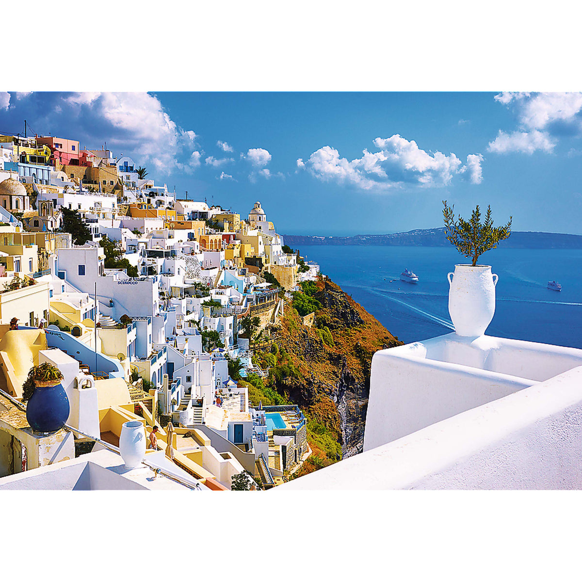 Red 1500 Piece Puzzle - Santorini, Greece / Wlodarczyk