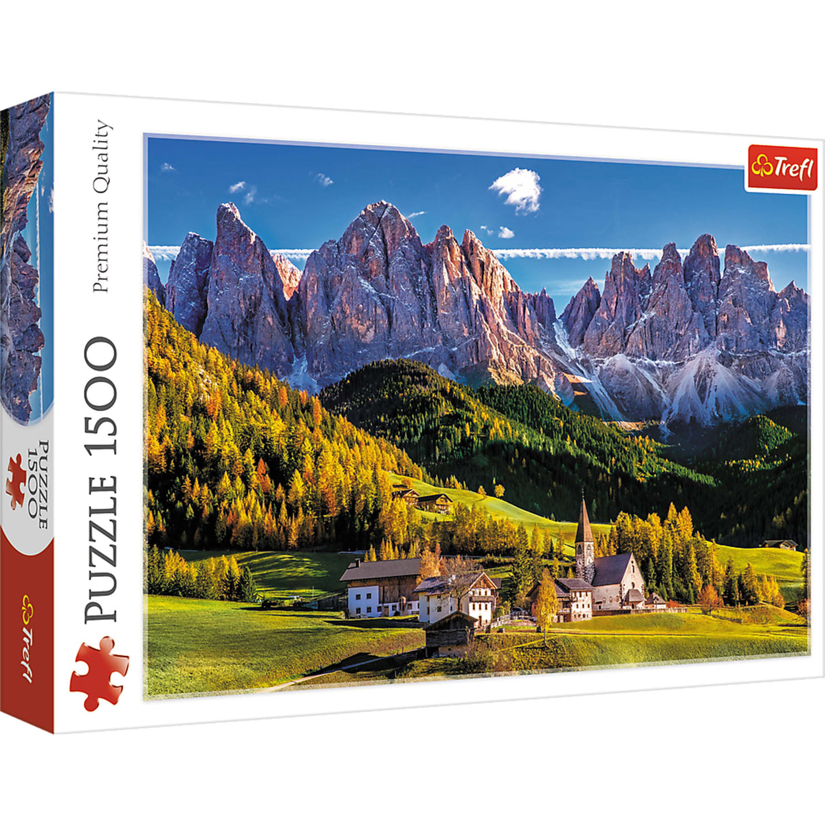 Red Val Di Funes Valley, Dolomites, Italy 1500 Piece Puzzle