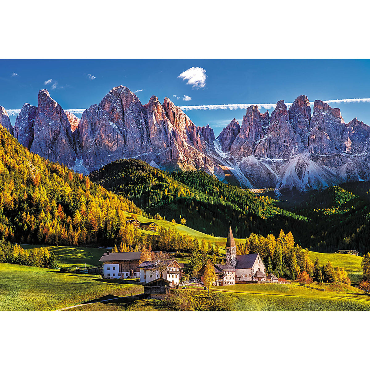 Red Val Di Funes Valley, Dolomites, Italy 1500 Piece Puzzle